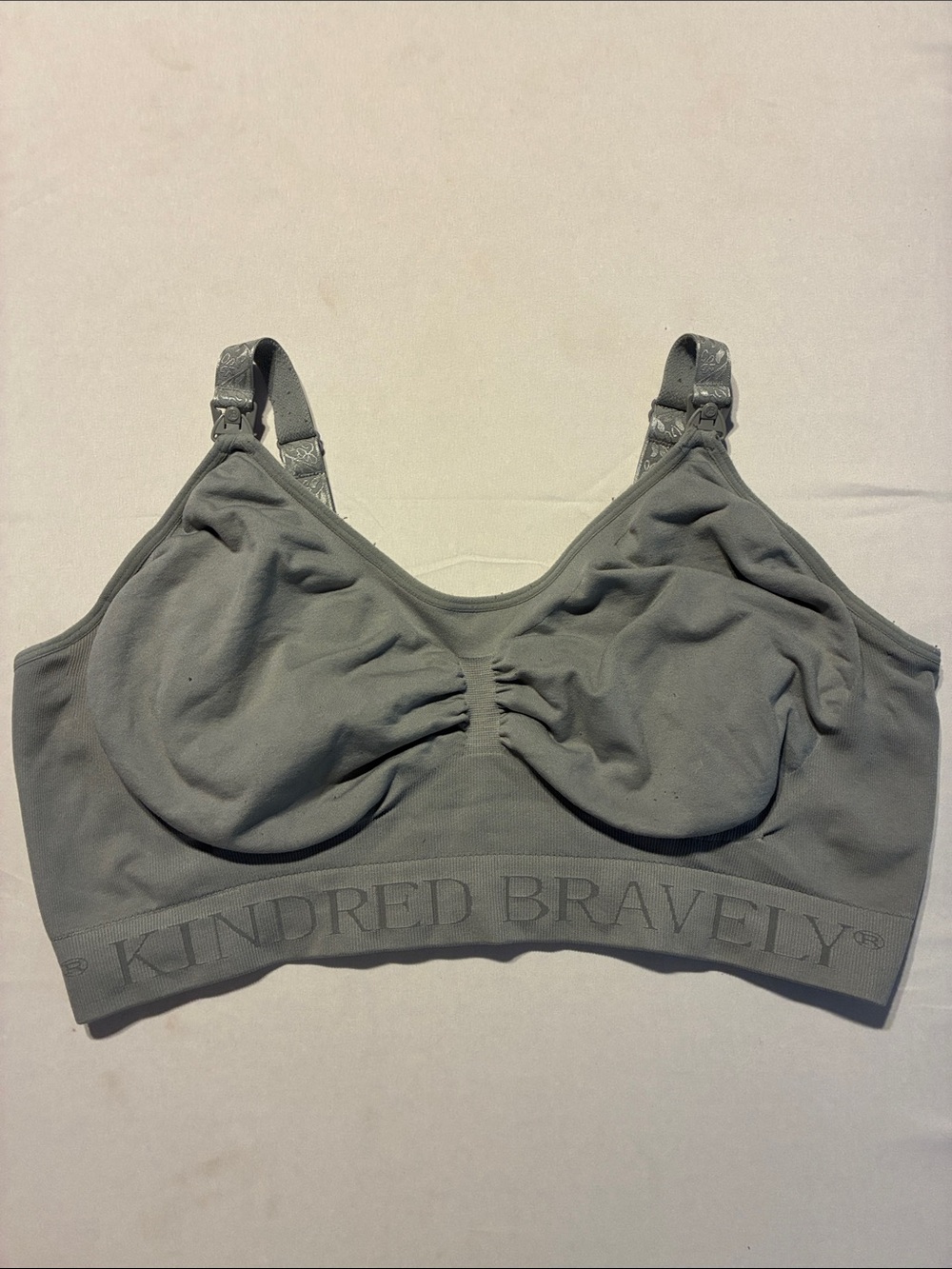 Kindred Bravely Gray Maternity/Nursing Sleep Bra with Clip-Down Straps